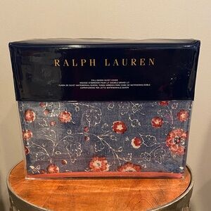 Ralph Lauren Blue and Red Floral Duvet Cover